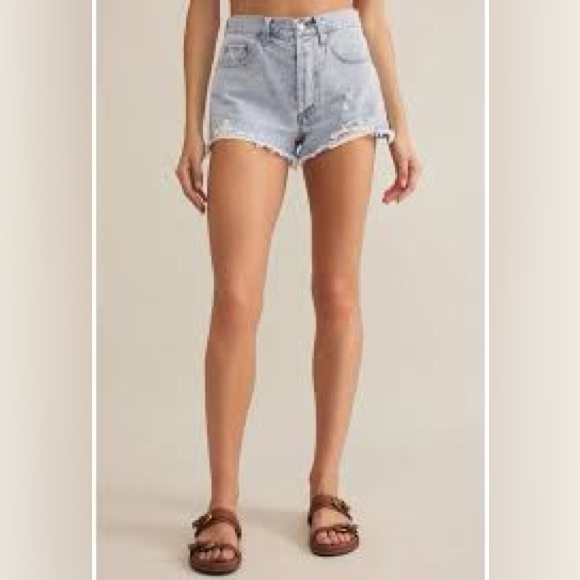 Free People Light Blue Jean Shorts - Picture 1 of 5